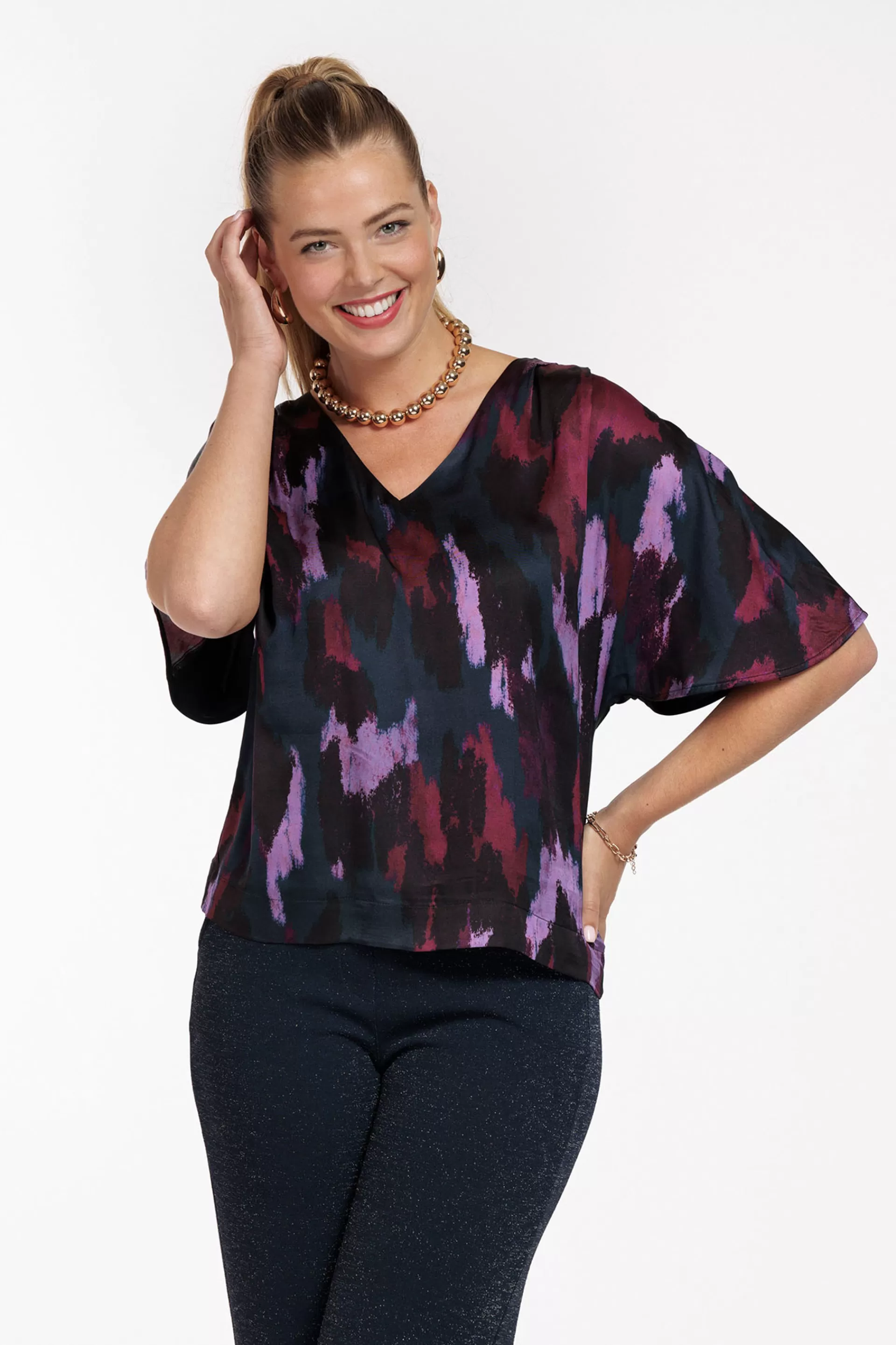 Studio Anneloes Shirts & Tops<Famous satin leopard top -