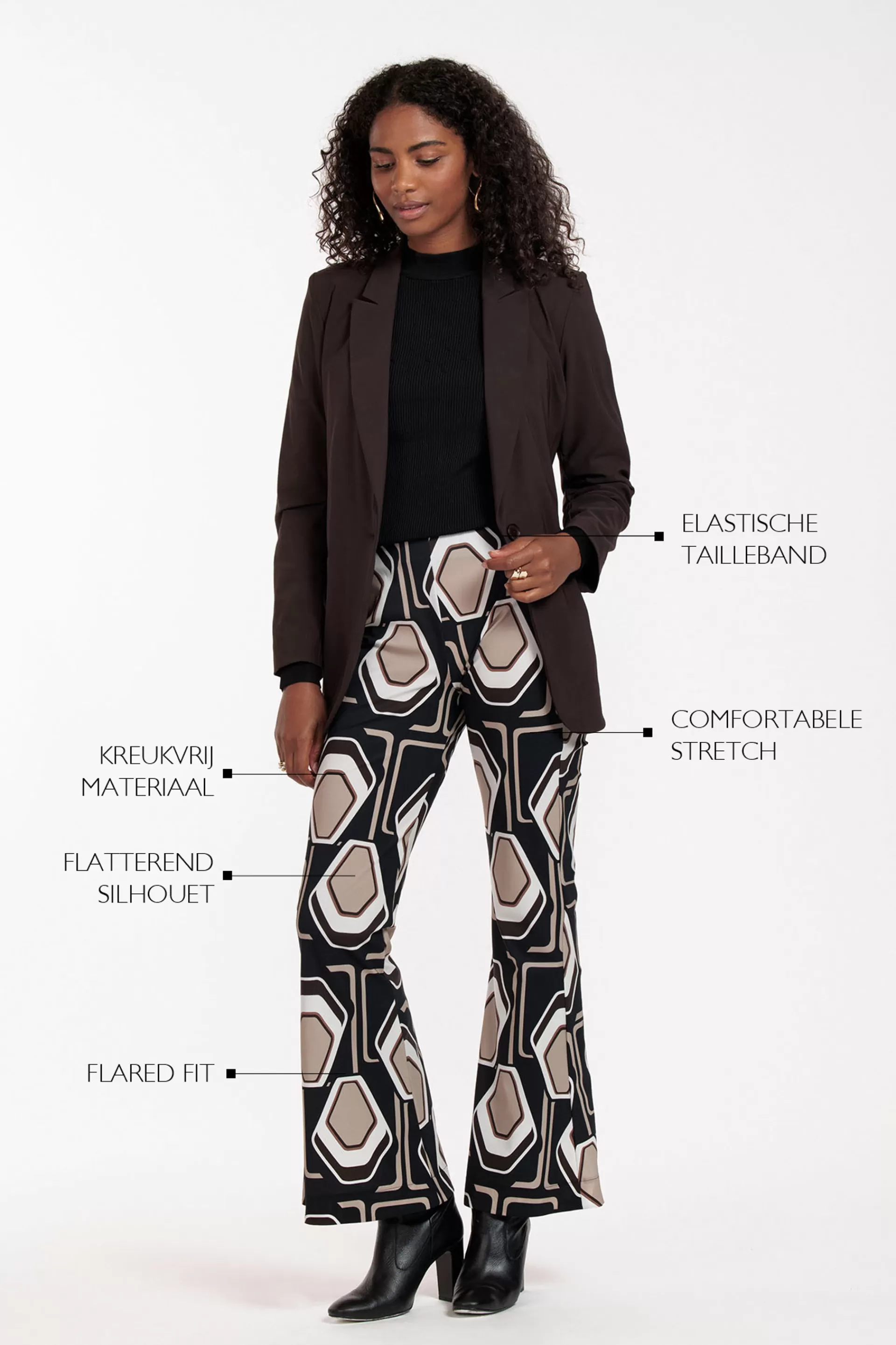 Studio Anneloes Broeken<Ginger graphic flair trousers -