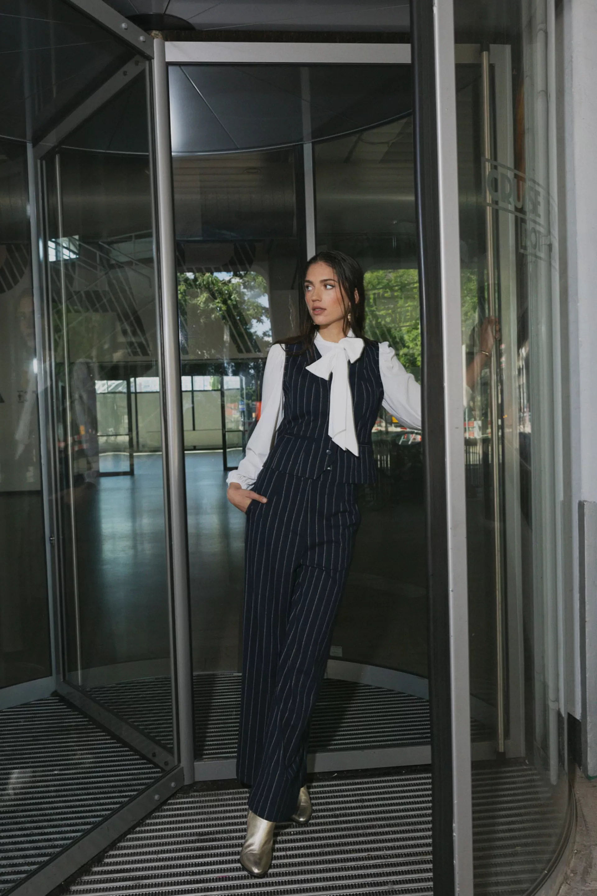 Studio Anneloes Broeken<Holly gold pinstripe trousers -