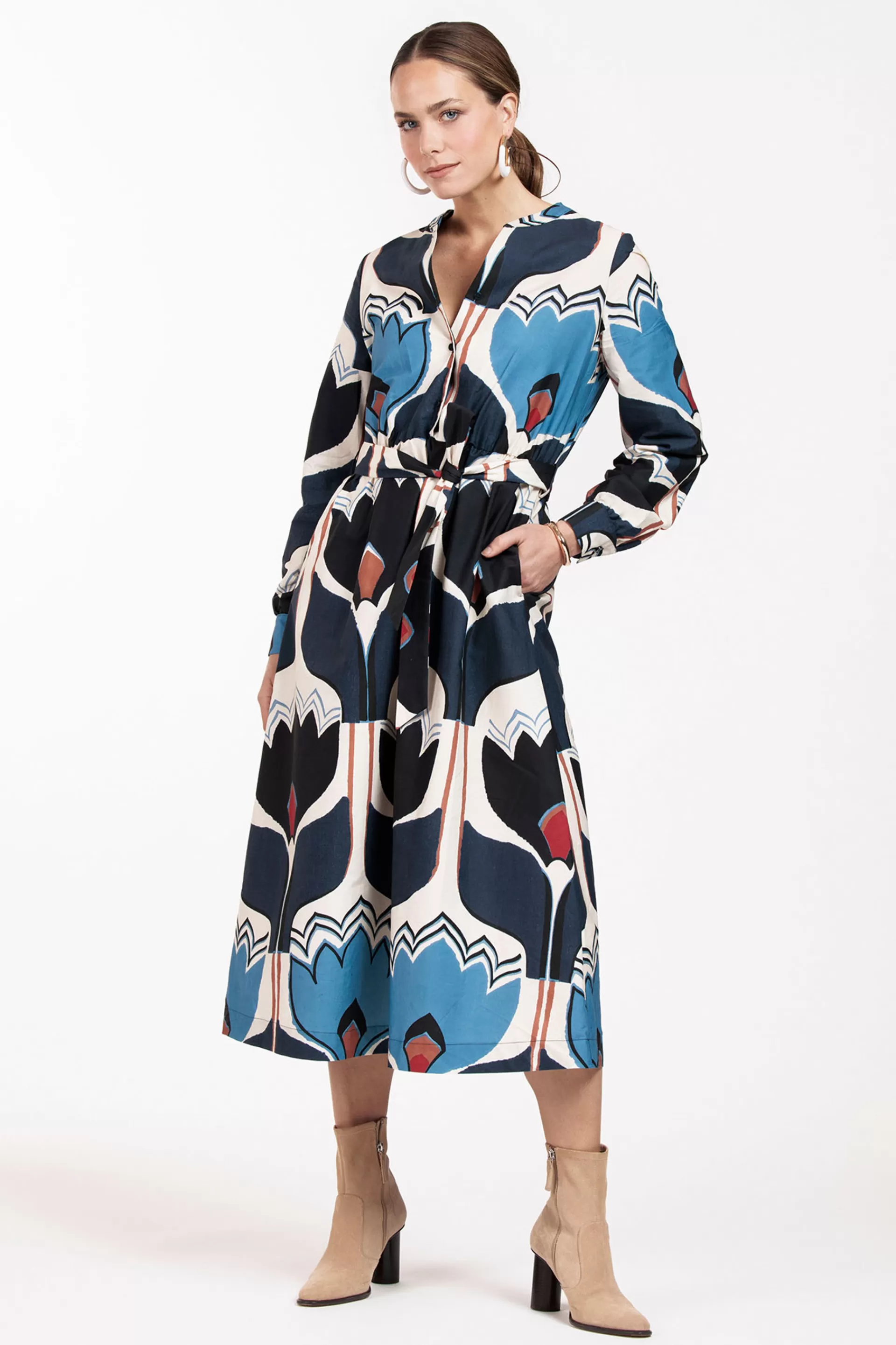 Studio Anneloes Jurken & Rokken<Marin tulip poplin dress -