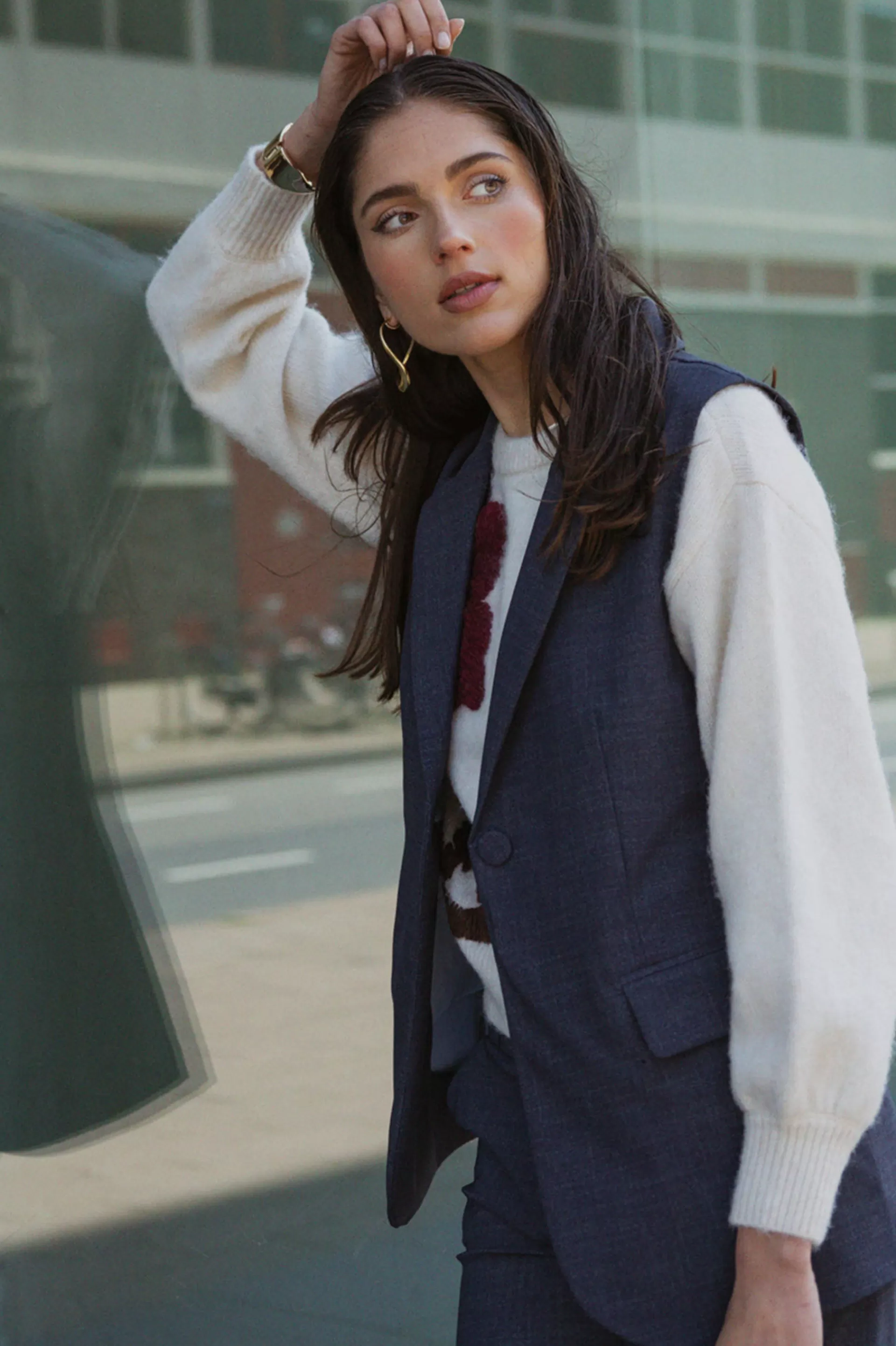 Studio Anneloes Blazers & Jasjes<Minte bnd dnm tweed gilet -